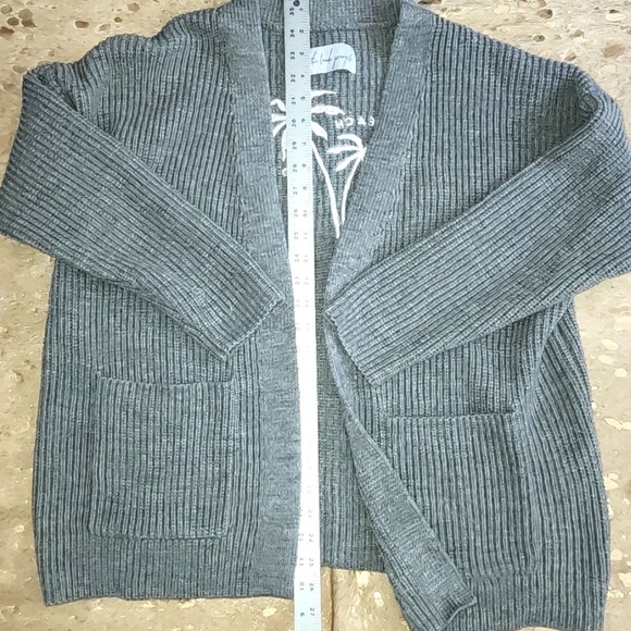 Gray Ribbed Cardigan - Picture 1 of 6